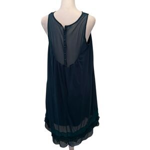 Alter’d State size small teal sleeveless lace and ruffles sheer A line dress EUC